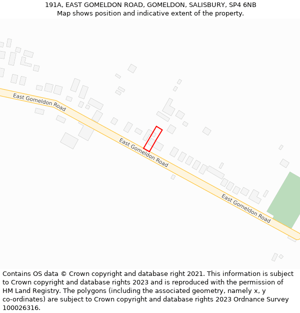 191A, EAST GOMELDON ROAD, GOMELDON, SALISBURY, SP4 6NB: Location map and indicative extent of plot