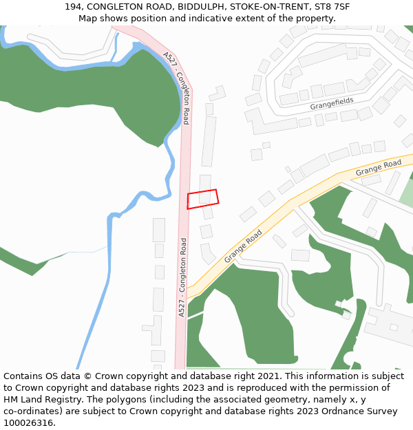 194, CONGLETON ROAD, BIDDULPH, STOKE-ON-TRENT, ST8 7SF: Location map and indicative extent of plot