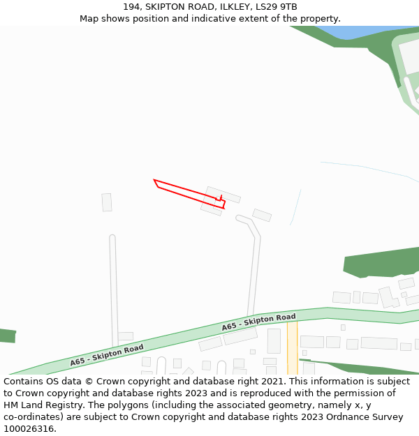 194, SKIPTON ROAD, ILKLEY, LS29 9TB: Location map and indicative extent of plot