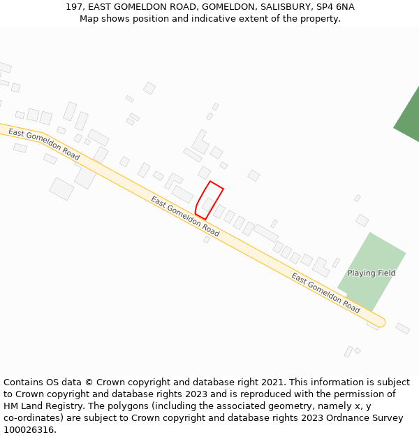 197, EAST GOMELDON ROAD, GOMELDON, SALISBURY, SP4 6NA: Location map and indicative extent of plot