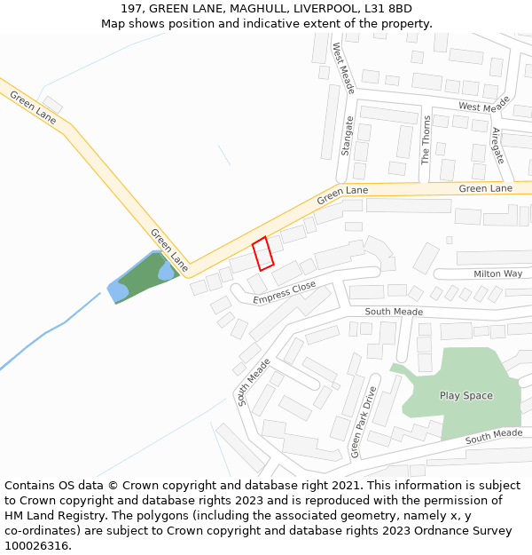 197, GREEN LANE, MAGHULL, LIVERPOOL, L31 8BD: Location map and indicative extent of plot
