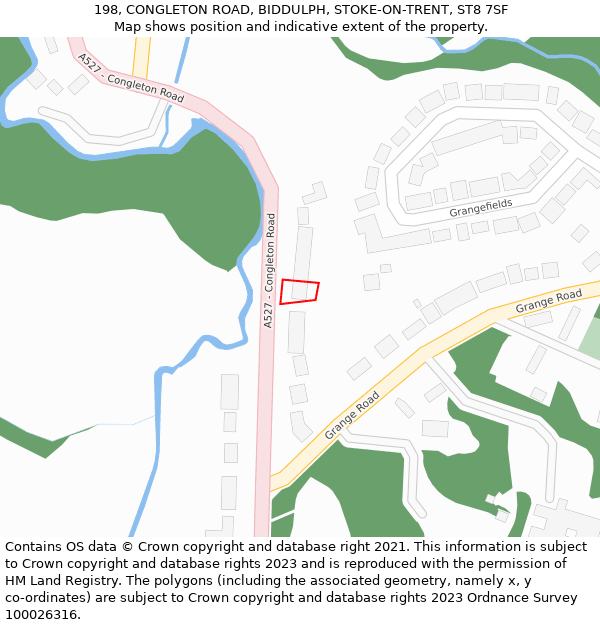 198, CONGLETON ROAD, BIDDULPH, STOKE-ON-TRENT, ST8 7SF: Location map and indicative extent of plot