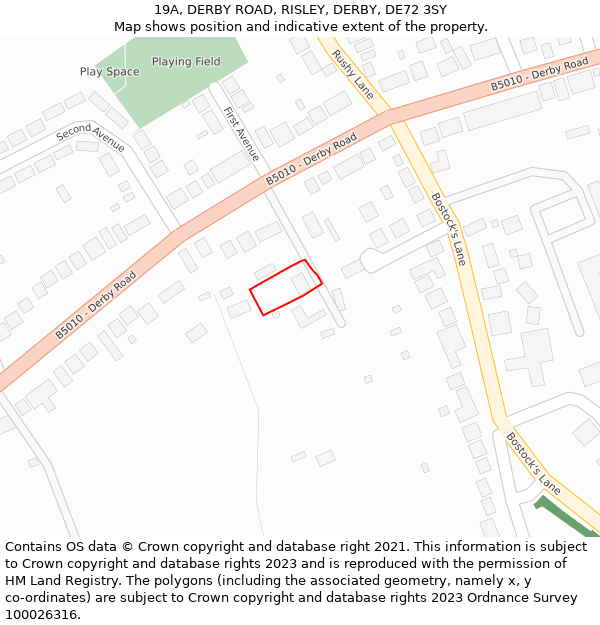 19A, DERBY ROAD, RISLEY, DERBY, DE72 3SY: Location map and indicative extent of plot