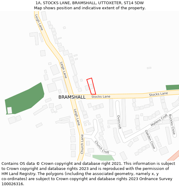 1A, STOCKS LANE, BRAMSHALL, UTTOXETER, ST14 5DW: Location map and indicative extent of plot