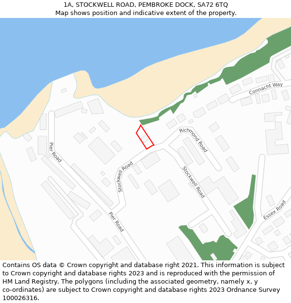 1A, STOCKWELL ROAD, PEMBROKE DOCK, SA72 6TQ: Location map and indicative extent of plot