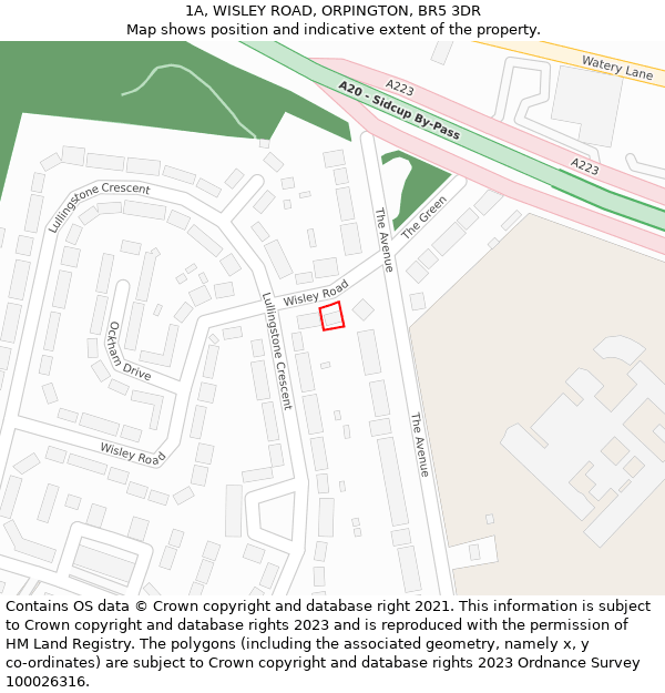 1A, WISLEY ROAD, ORPINGTON, BR5 3DR: Location map and indicative extent of plot