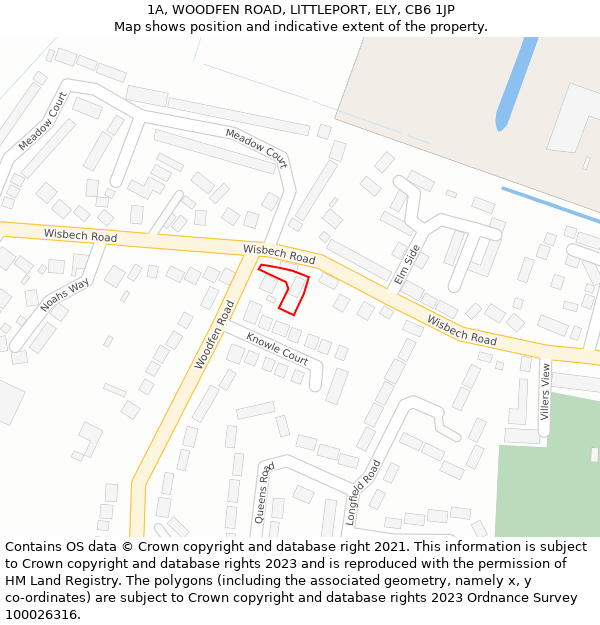 1A, WOODFEN ROAD, LITTLEPORT, ELY, CB6 1JP: Location map and indicative extent of plot