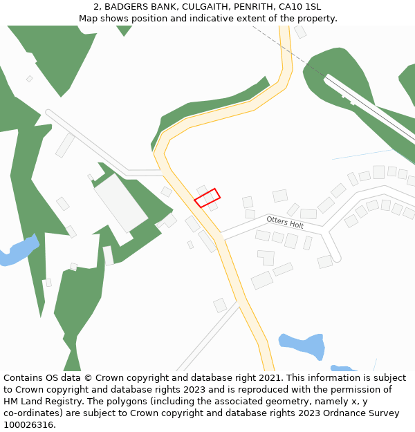 2, BADGERS BANK, CULGAITH, PENRITH, CA10 1SL: Location map and indicative extent of plot