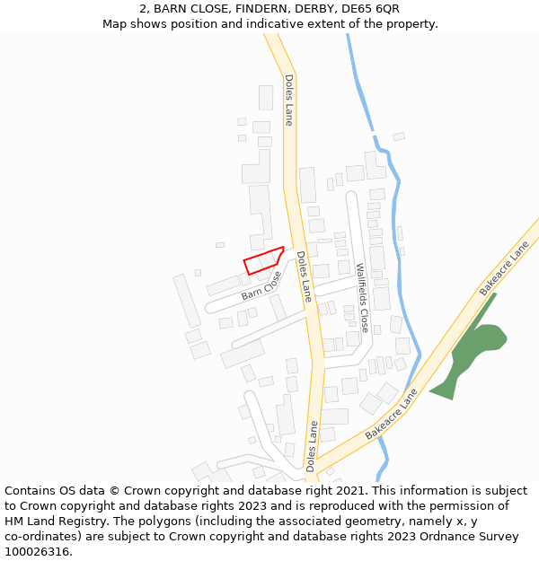 2, BARN CLOSE, FINDERN, DERBY, DE65 6QR: Location map and indicative extent of plot