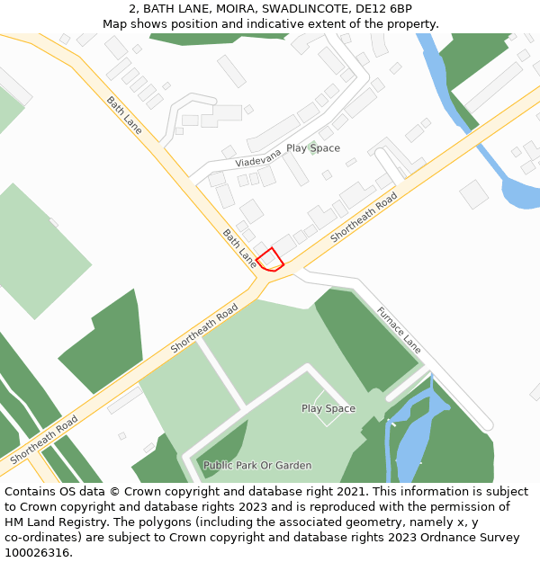 2, BATH LANE, MOIRA, SWADLINCOTE, DE12 6BP: Location map and indicative extent of plot