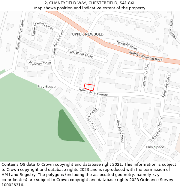 2, CHANEYFIELD WAY, CHESTERFIELD, S41 8XL: Location map and indicative extent of plot