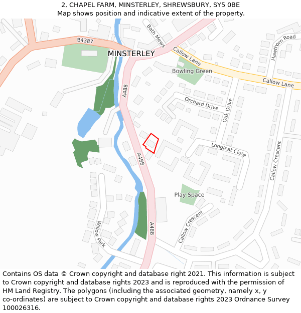 2, CHAPEL FARM, MINSTERLEY, SHREWSBURY, SY5 0BE: Location map and indicative extent of plot