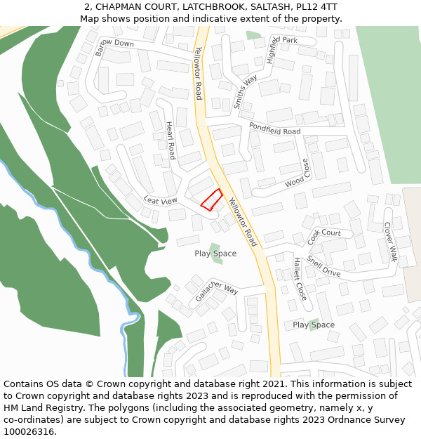 2, CHAPMAN COURT, LATCHBROOK, SALTASH, PL12 4TT: Location map and indicative extent of plot