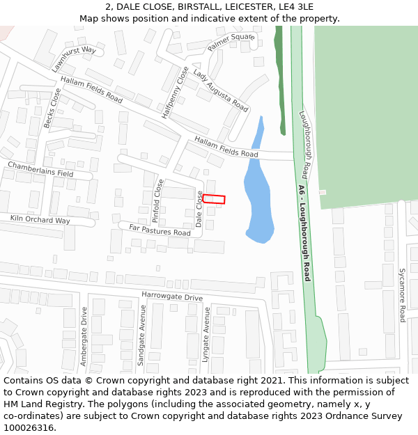 2, DALE CLOSE, BIRSTALL, LEICESTER, LE4 3LE: Location map and indicative extent of plot