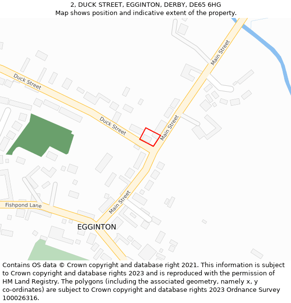 2, DUCK STREET, EGGINTON, DERBY, DE65 6HG: Location map and indicative extent of plot