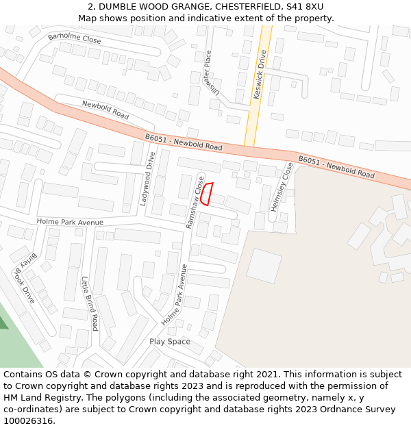 2, DUMBLE WOOD GRANGE, CHESTERFIELD, S41 8XU: Location map and indicative extent of plot