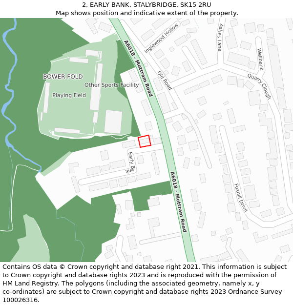 2, EARLY BANK, STALYBRIDGE, SK15 2RU: Location map and indicative extent of plot