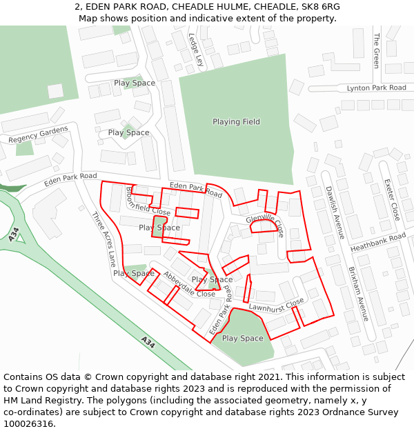 2, EDEN PARK ROAD, CHEADLE HULME, CHEADLE, SK8 6RG: Location map and indicative extent of plot