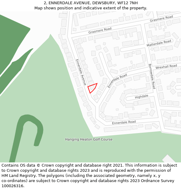 2, ENNERDALE AVENUE, DEWSBURY, WF12 7NH: Location map and indicative extent of plot