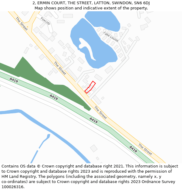 2, ERMIN COURT, THE STREET, LATTON, SWINDON, SN6 6DJ: Location map and indicative extent of plot