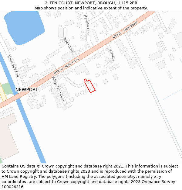 2, FEN COURT, NEWPORT, BROUGH, HU15 2RR: Location map and indicative extent of plot