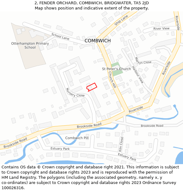 2, FENDER ORCHARD, COMBWICH, BRIDGWATER, TA5 2JD: Location map and indicative extent of plot