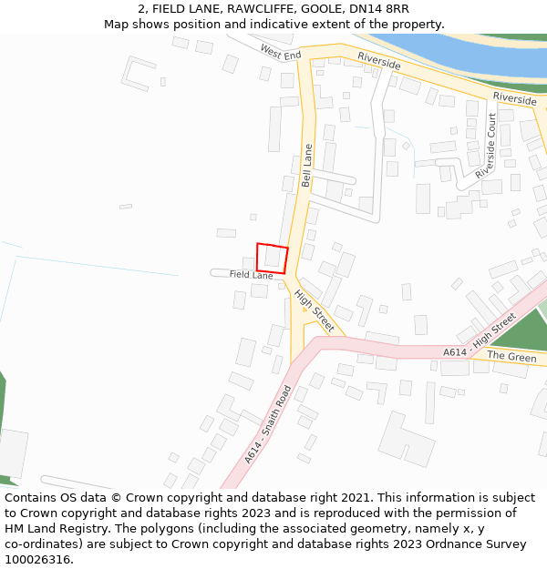 2, FIELD LANE, RAWCLIFFE, GOOLE, DN14 8RR: Location map and indicative extent of plot