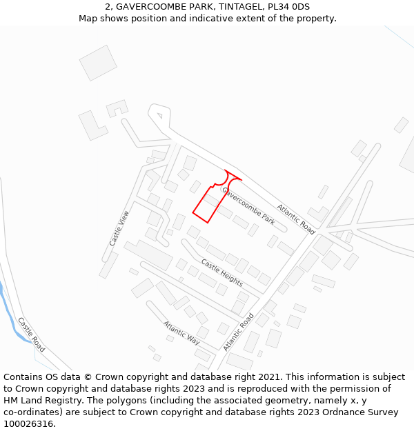 2, GAVERCOOMBE PARK, TINTAGEL, PL34 0DS: Location map and indicative extent of plot