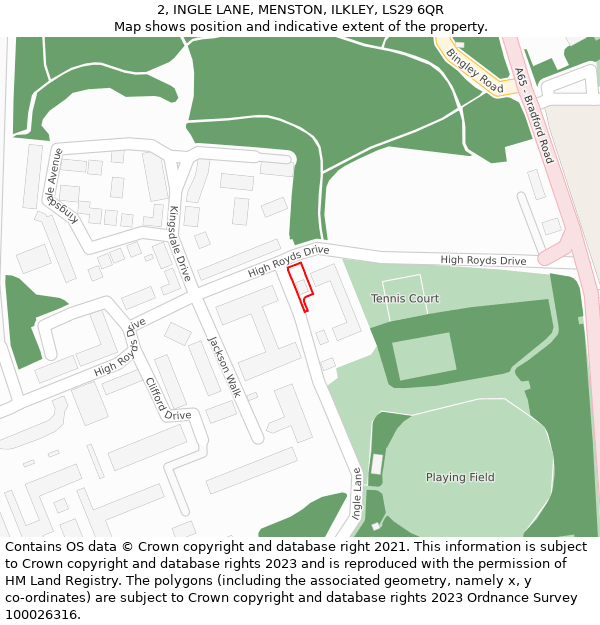 2, INGLE LANE, MENSTON, ILKLEY, LS29 6QR: Location map and indicative extent of plot