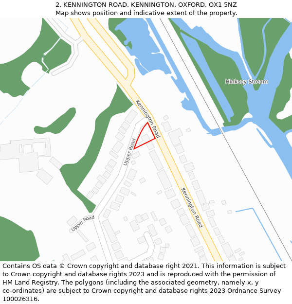 2, KENNINGTON ROAD, KENNINGTON, OXFORD, OX1 5NZ: Location map and indicative extent of plot