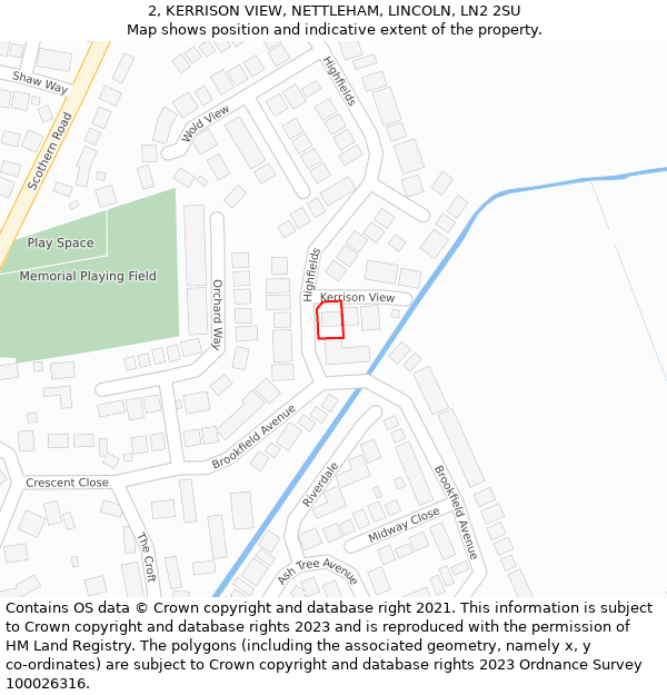 2, KERRISON VIEW, NETTLEHAM, LINCOLN, LN2 2SU: Location map and indicative extent of plot