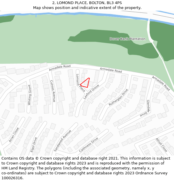 2, LOMOND PLACE, BOLTON, BL3 4PS: Location map and indicative extent of plot