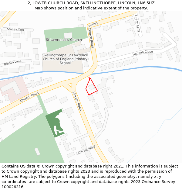 2, LOWER CHURCH ROAD, SKELLINGTHORPE, LINCOLN, LN6 5UZ: Location map and indicative extent of plot