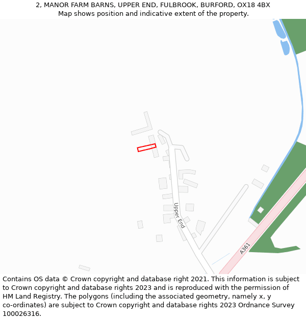 2, MANOR FARM BARNS, UPPER END, FULBROOK, BURFORD, OX18 4BX: Location map and indicative extent of plot