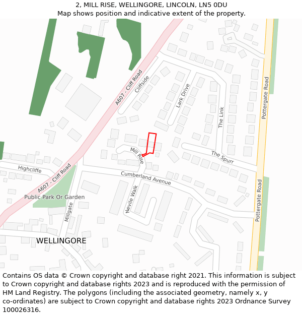 2, MILL RISE, WELLINGORE, LINCOLN, LN5 0DU: Location map and indicative extent of plot