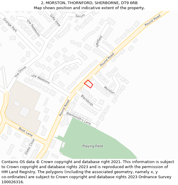 2, MORSTON, THORNFORD, SHERBORNE, DT9 6RB: Location map and indicative extent of plot