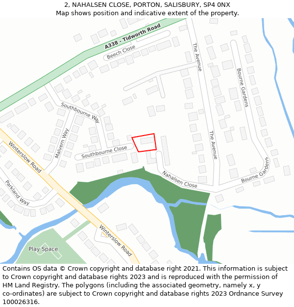 2, NAHALSEN CLOSE, PORTON, SALISBURY, SP4 0NX: Location map and indicative extent of plot