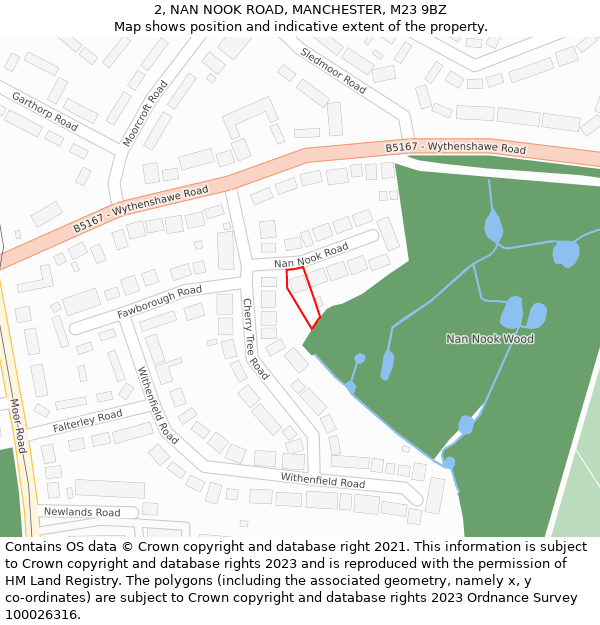 2, NAN NOOK ROAD, MANCHESTER, M23 9BZ: Location map and indicative extent of plot