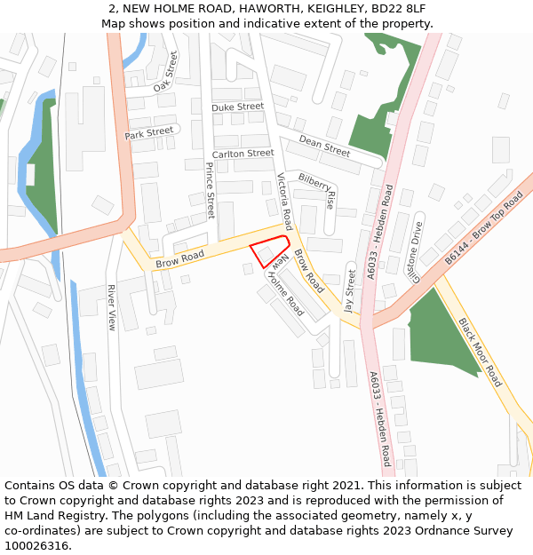 2, NEW HOLME ROAD, HAWORTH, KEIGHLEY, BD22 8LF: Location map and indicative extent of plot