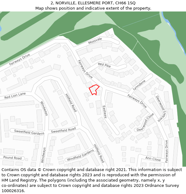 2, NORVILLE, ELLESMERE PORT, CH66 1SQ: Location map and indicative extent of plot