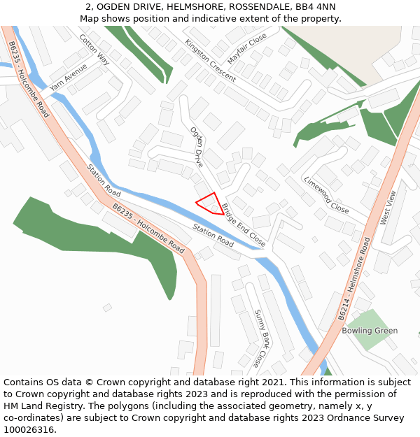 2, OGDEN DRIVE, HELMSHORE, ROSSENDALE, BB4 4NN: Location map and indicative extent of plot