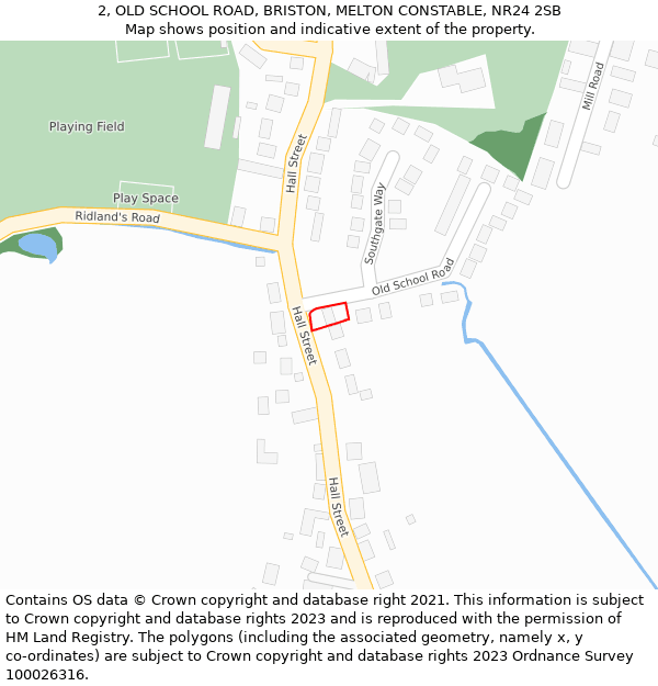 2, OLD SCHOOL ROAD, BRISTON, MELTON CONSTABLE, NR24 2SB: Location map and indicative extent of plot