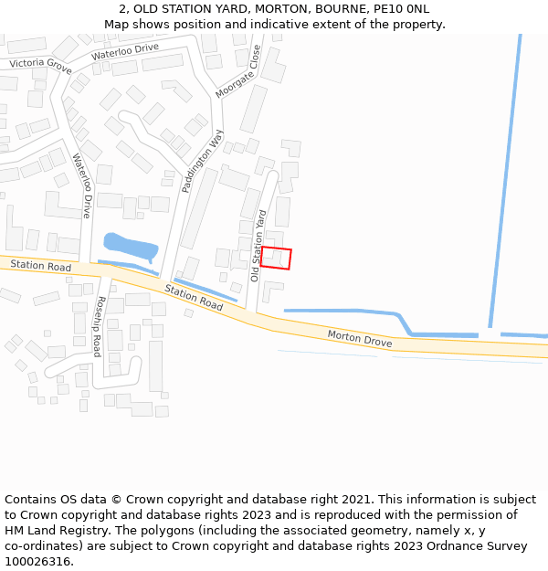 2, OLD STATION YARD, MORTON, BOURNE, PE10 0NL: Location map and indicative extent of plot