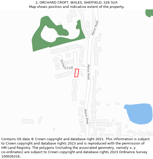 2, ORCHARD CROFT, WALES, SHEFFIELD, S26 5UA: Location map and indicative extent of plot