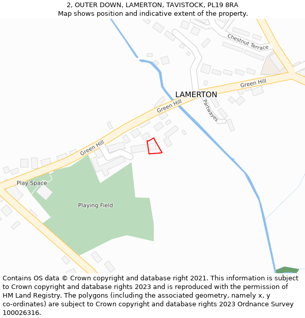 2, OUTER DOWN, LAMERTON, TAVISTOCK, PL19 8RA: Location map and indicative extent of plot