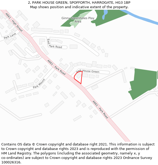 2, PARK HOUSE GREEN, SPOFFORTH, HARROGATE, HG3 1BP: Location map and indicative extent of plot