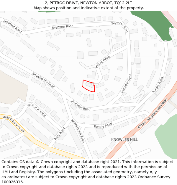 2, PETROC DRIVE, NEWTON ABBOT, TQ12 2LT: Location map and indicative extent of plot