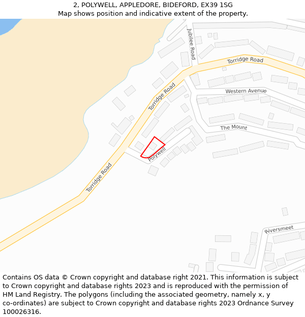 2, POLYWELL, APPLEDORE, BIDEFORD, EX39 1SG: Location map and indicative extent of plot