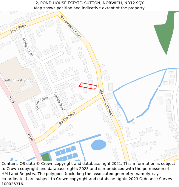 2, POND HOUSE ESTATE, SUTTON, NORWICH, NR12 9QY: Location map and indicative extent of plot