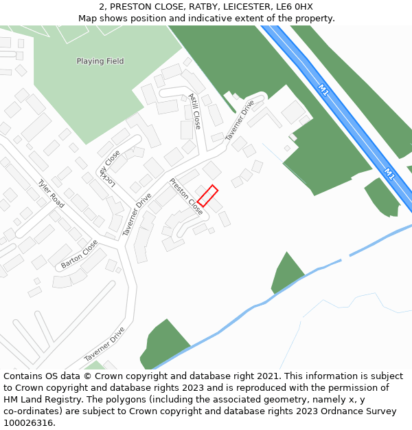 2, PRESTON CLOSE, RATBY, LEICESTER, LE6 0HX: Location map and indicative extent of plot